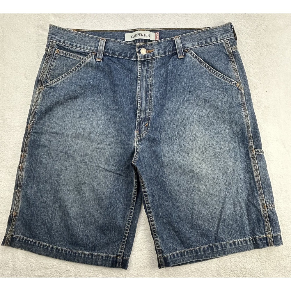 Levi's Carpenter Denium Shorts Mens‎ 38x10 Blue Jorts Baggy Skater 0804 VTG EUC